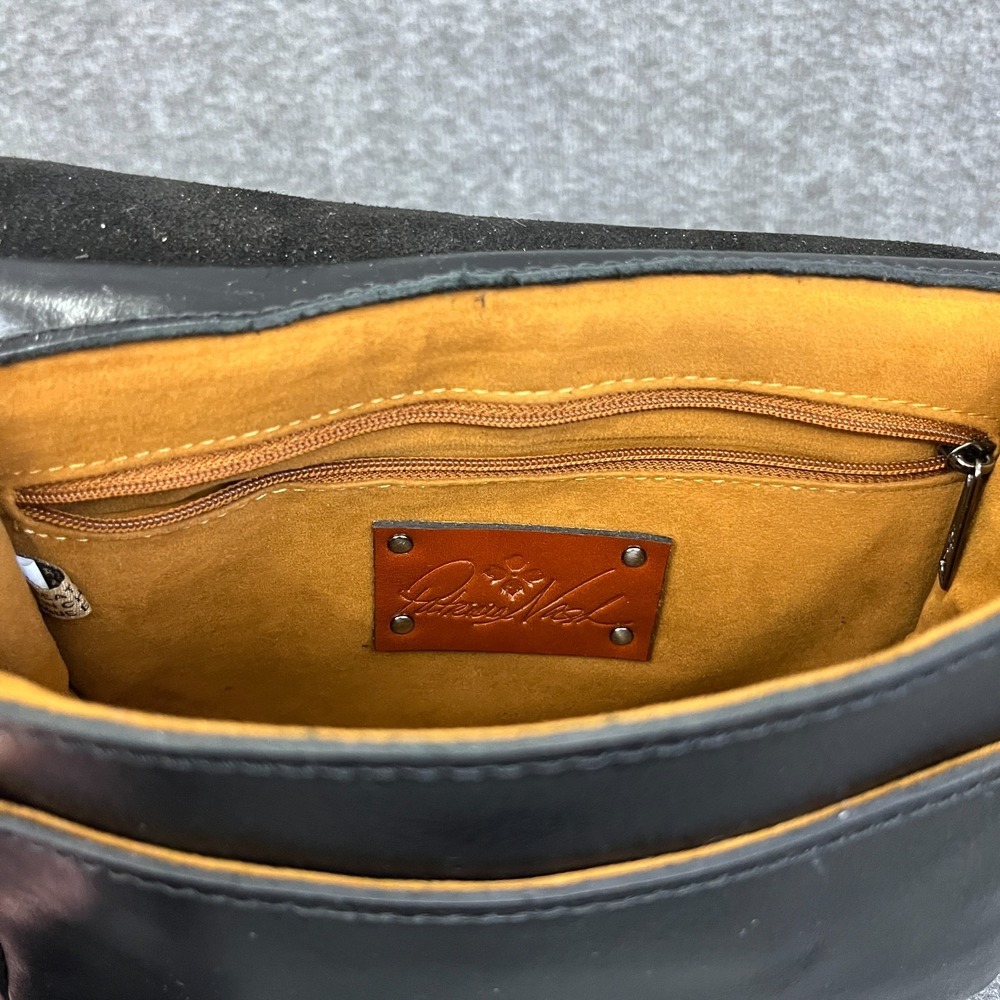 Patricia Nash London Saddle Bag Heritage Black Leather Crossbody Medium Purse - Picture 6 of 13